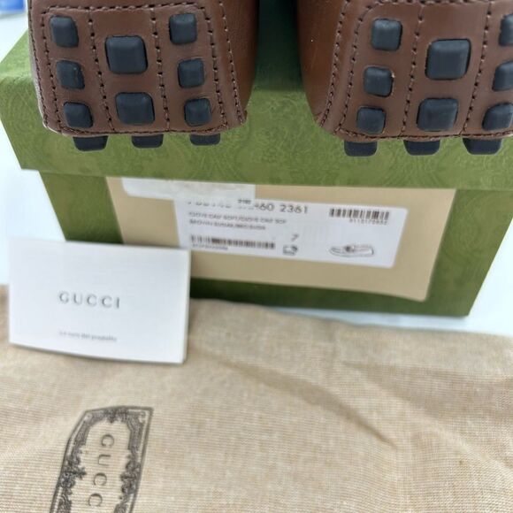 Men’s  Gucci interlocking G leather driver loafers size 7 fits 8 US main image 7